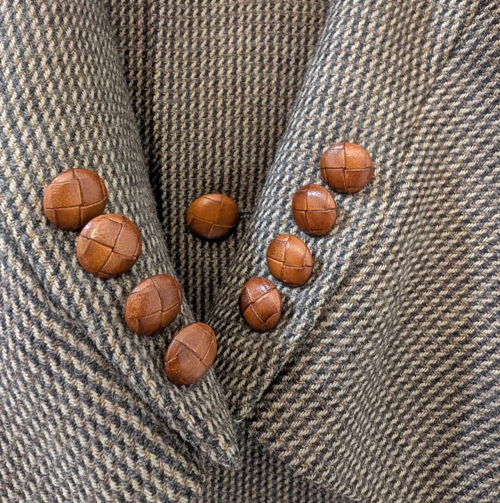 Vintage Valentino Sport Coat Jacket Tweed Wool Academia 44 46 Union Made USA